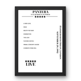 Pantera September 29, 1992 Hammersmith Odeon London Setlist Poster - Setlist