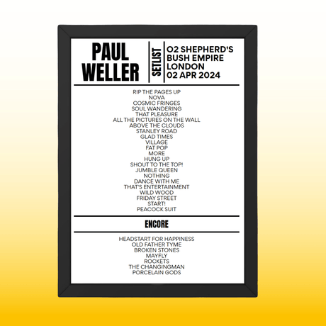 Paul Weller 02-04-2024-London Setlist - Setlist