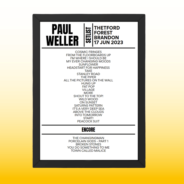 Paul Weller Setlist 17-06-2023-Brandon - Setlist