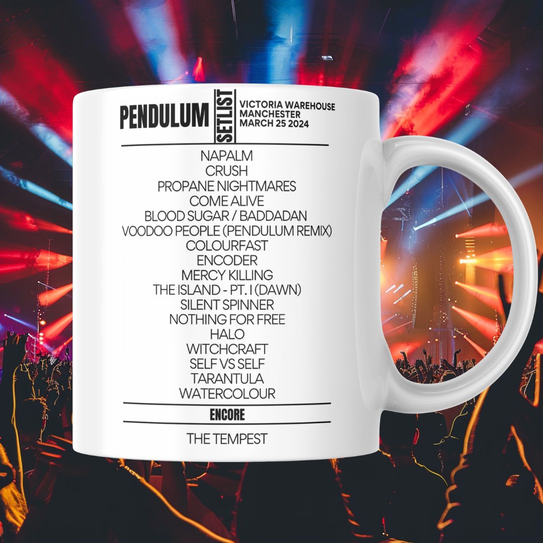 Pendulum Manchester March 2024 Setlist Mug - Setlist