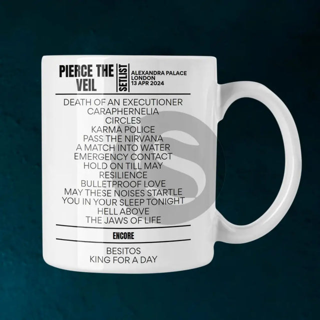 Pierce The Veil London April 13 2024 Setlist Mug - Setlist