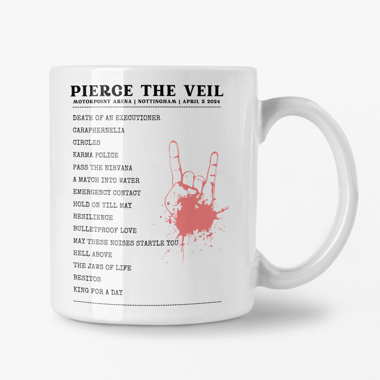 Pierce The Veil Nottingham April 5 2024 Setlist Mug - Alternate - Setlist