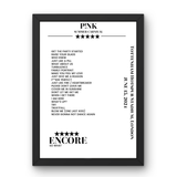 P!nk June 15, 2024 Tottenham Hotspur Stadium London Setlist Poster - Setlist