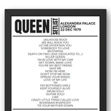 Queen Alexandra Palace London 1979 Replica Setlist - Setlist