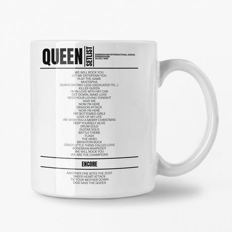 Queen Birmingham 6 December 1980 Setlist Mug - Setlist