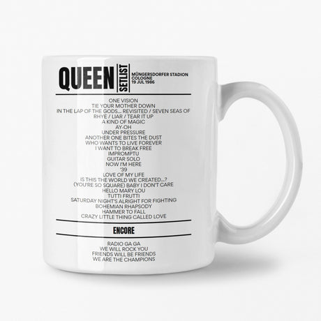 Queen Cologne 1982 Setlist Mug - Setlist