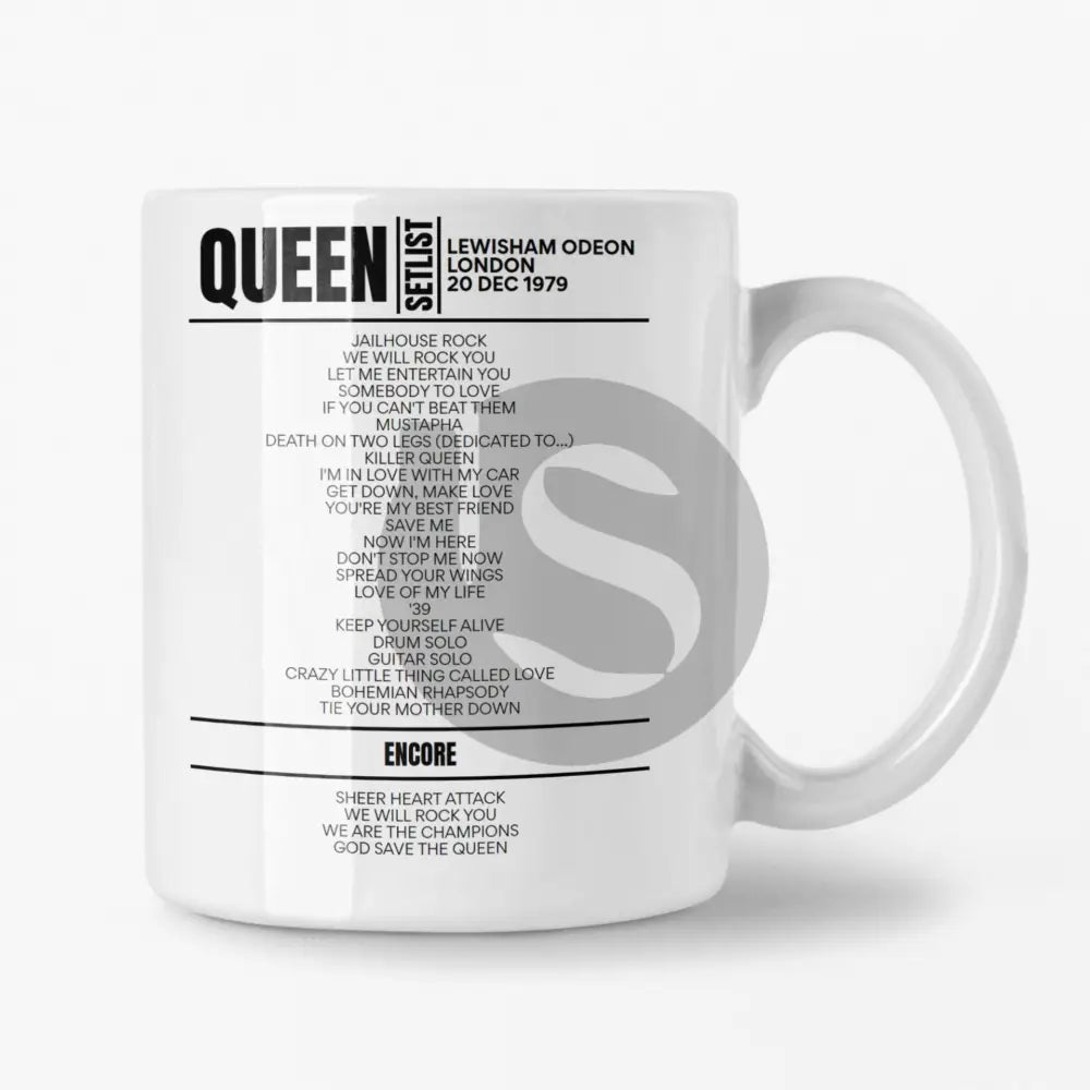 Queen Lewisham Odeon 20 December 1979 Setlist Mug - Setlist