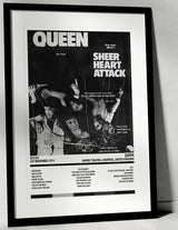 Queen Sheer Heart Attack Empire Theatre Liverpool 1st November 1974 - Setlist Tour Poster - Setlist