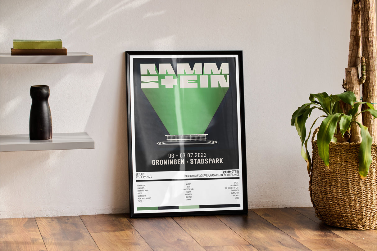 Rammstein Stadium Tour Drafbaan/Stadspark Groningen 7th July 2023 - Setlist Tour Poster - Setlist