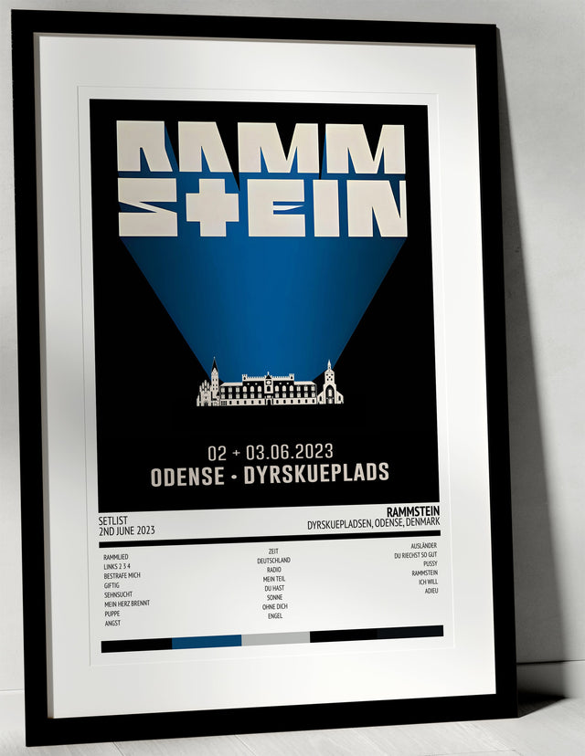 Rammstein Stadium Tour Dyrskuepladsen Odense 2nd June 2023 - Setlist Tour Poster - Setlist