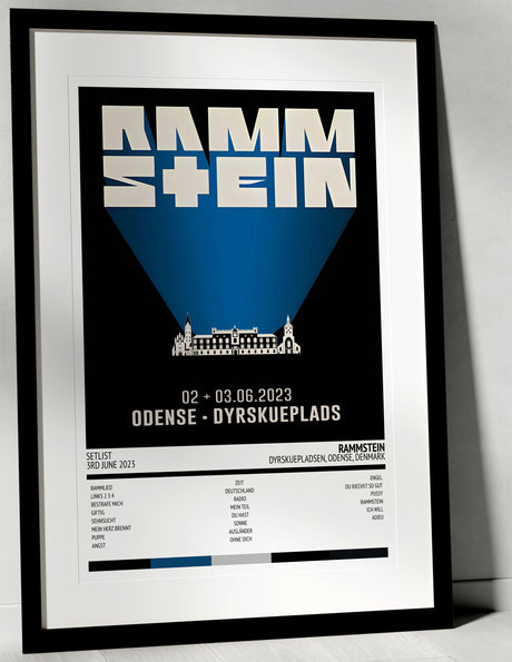 Rammstein Stadium Tour Dyrskuepladsen Odense 3rd June 2023 - Setlist Tour Poster - Setlist