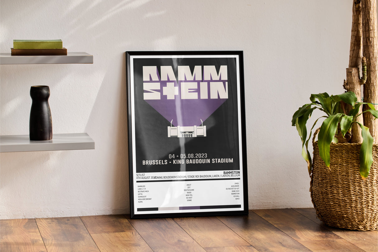 Rammstein Stadium Tour Koning Boudewijnstadium / Stade Roi Baudouin Laken / Laeken 4th August 2023 - Setlist Tour Poster - Setlist