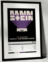 Rammstein Stadium Tour Koning Boudewijnstadium / Stade Roi Baudouin Laken / Laeken 5th August 2023 - Setlist Tour Poster - Setlist