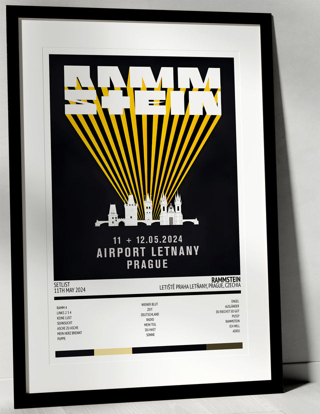 Rammstein Stadium Tour Letiště Praha Letňany Prague 11th May 2024 - Setlist Tour Poster - Setlist