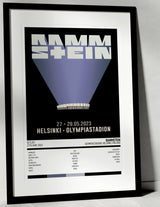 Rammstein Stadium Tour Olympiastadion Helsinki 27th May 2023 - Setlist Tour Poster - Setlist