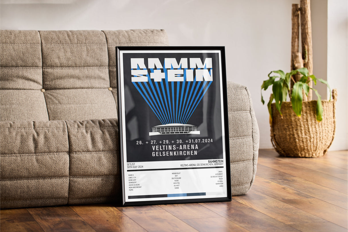 Rammstein Stadium Tour Veltins - Arena Gelsenkirchen 30th July 2024 - Setlist Tour Poster - Setlist