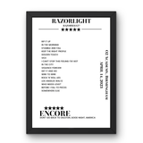 Razorlight April 14, 2023 O2 Academy Birmingham Setlist Poster - Setlist