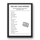 Red Hot Chili Peppers December 15, 2016 Manchester Arena Manchester Setlist Poster - Setlist