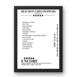 Red Hot Chili Peppers June 24, 2012 Stadium of Light Sunderland Setlist Poster - Setlist