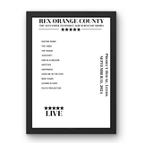 Rex Orange County Project House Leeds 11 September 2024 Setlist Poster - Setlist