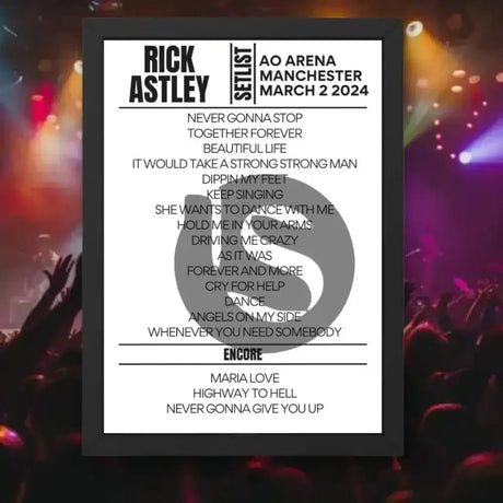 Rick Astley AO Arena Manchester March 2 2024 Setlist - Setlist