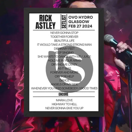 Rick Astley OVO Hydro Glasgow February 27 2024 Setlist - Setlist