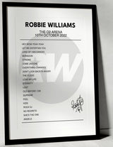 Robbie Williams 10th October 2022 The O2 Arena London I Was There - Setlist