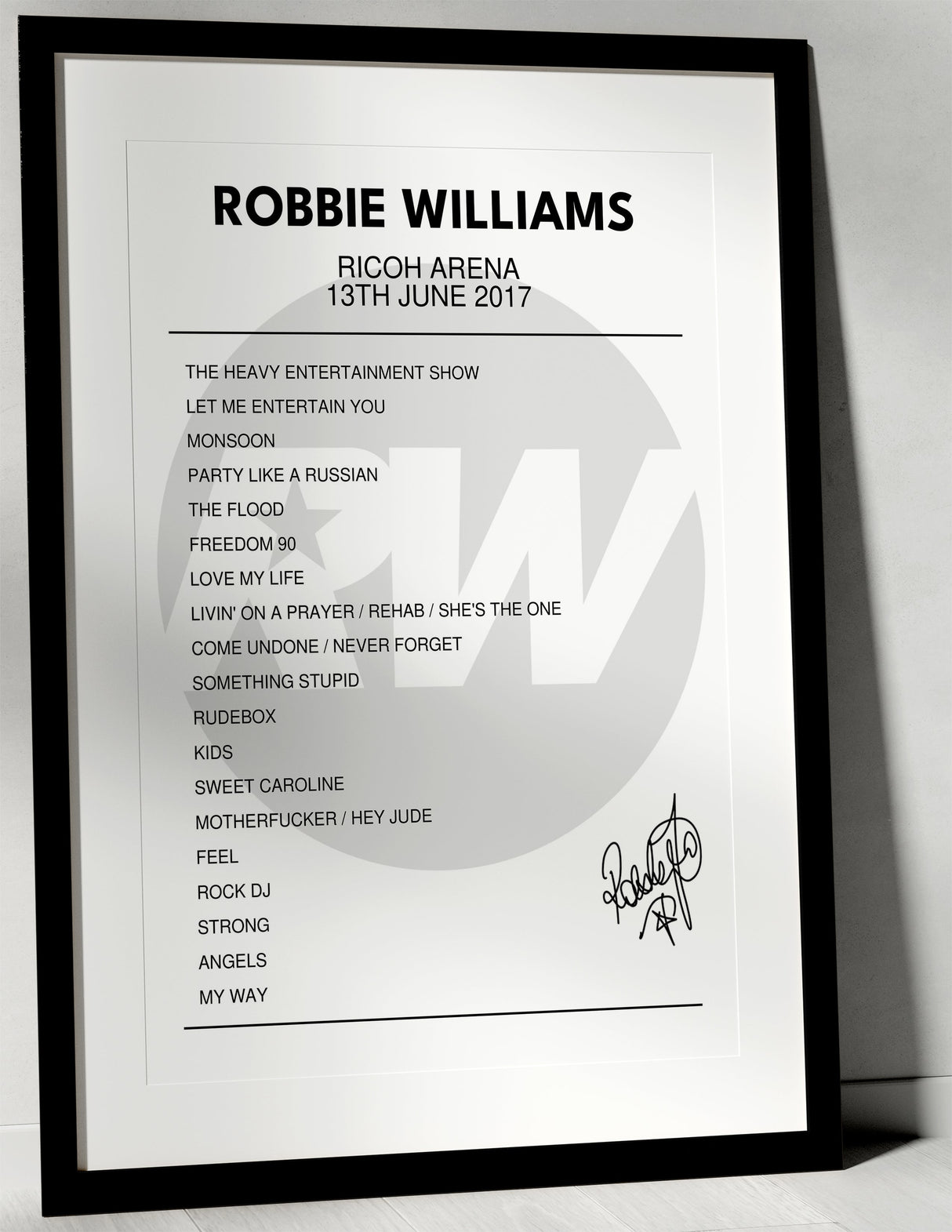 Robbie Williams 13th June 2017 Ricoh Arena Coventry I Was There - Setlist