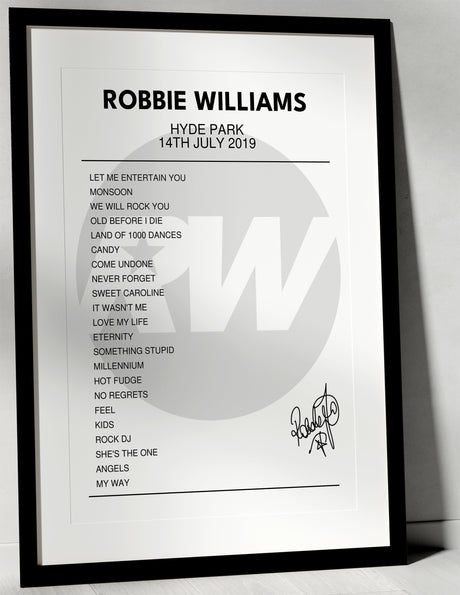 Robbie Williams 14th July 2019 Hyde Park London I Was There - Setlist