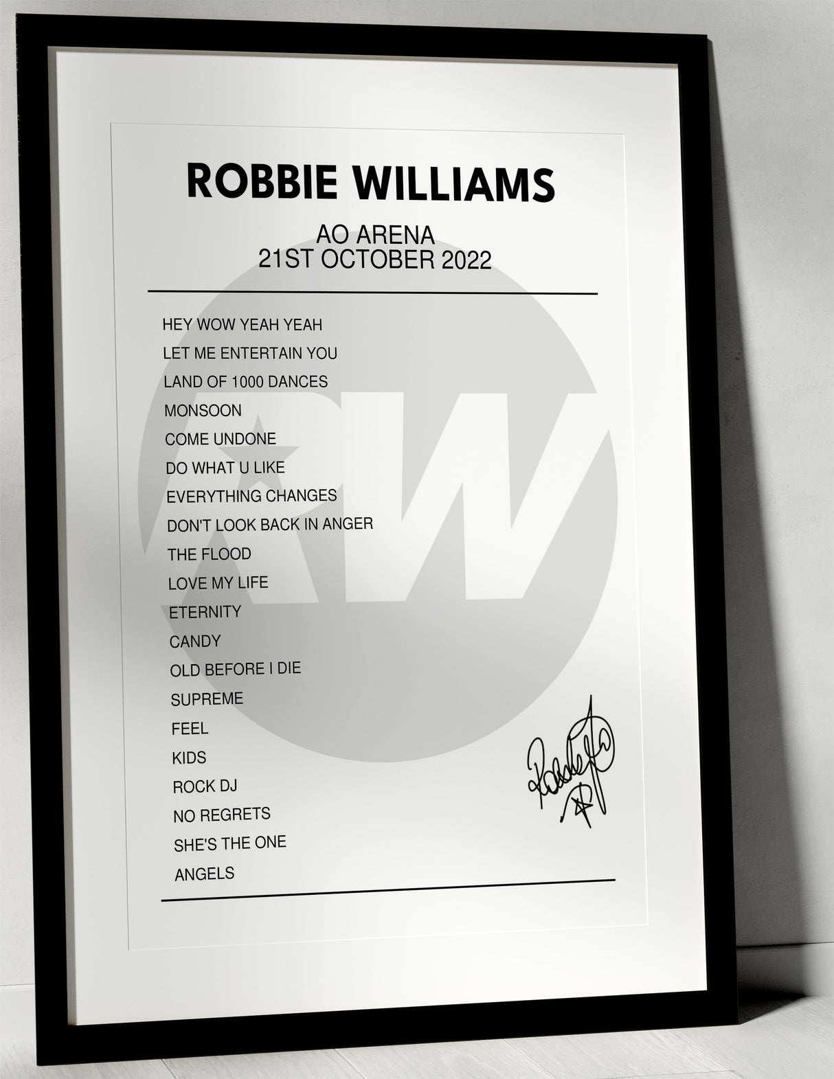 Robbie Williams 21st October 2022 AO Arena Manchester I Was There - Setlist