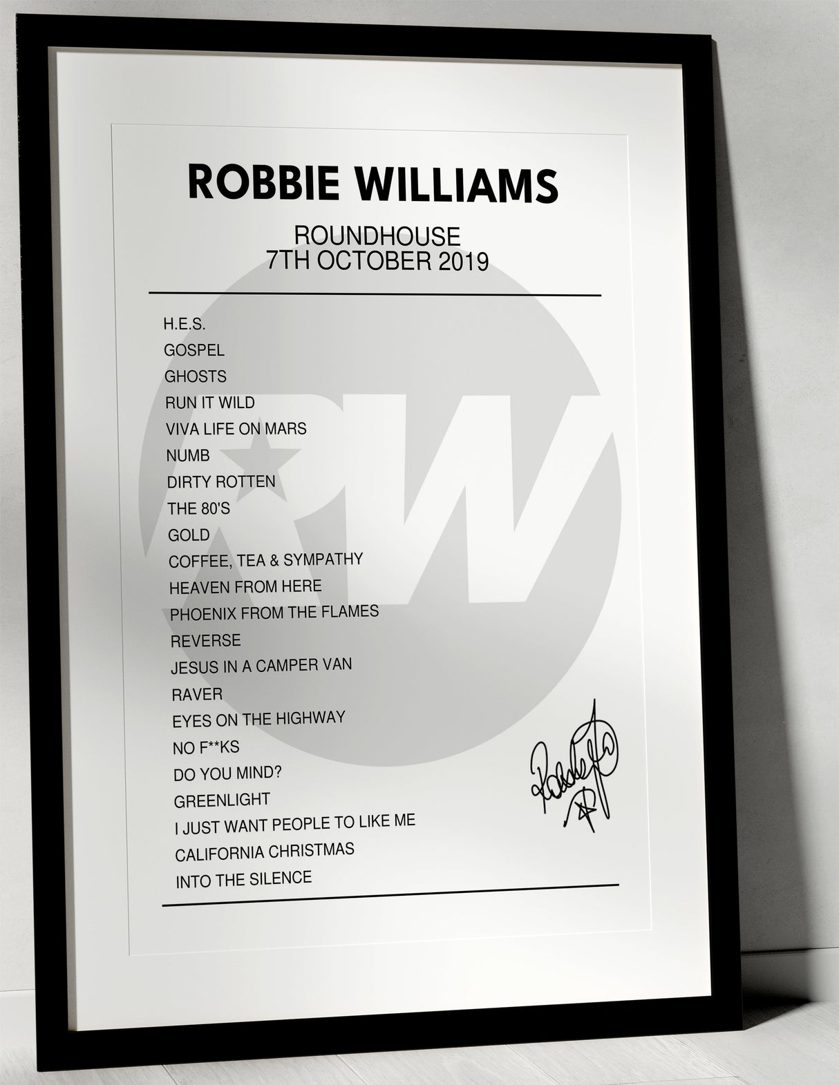 Robbie Williams 7th October 2019 Roundhouse London I Was There - Setlist