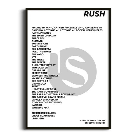 Rush London 8th September 2004 - Gig Setlist - Setlist