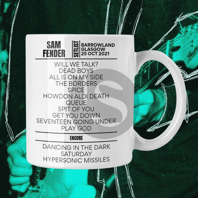 Sam Fender Glasgow October 25, 2021 Replica Setlist Mug - Setlist