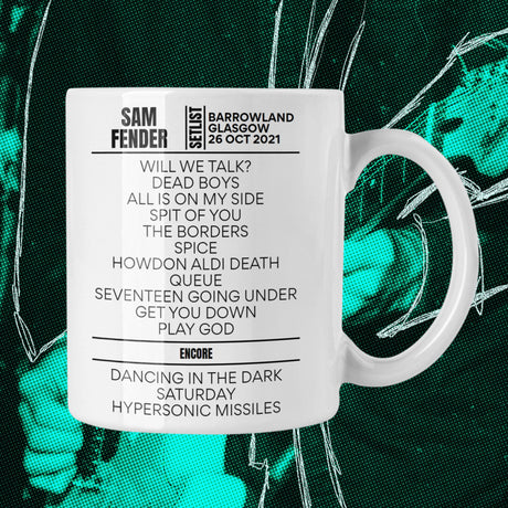 Sam Fender Glasgow October 26, 2021 Replica Setlist Mug - Setlist