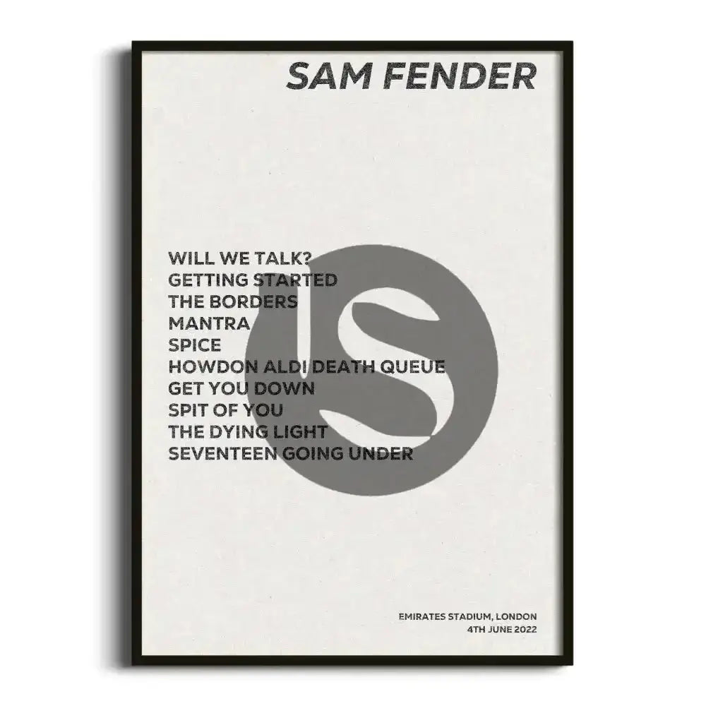 Sam Fender London 4th June 2022 - Gig Setlist - Setlist