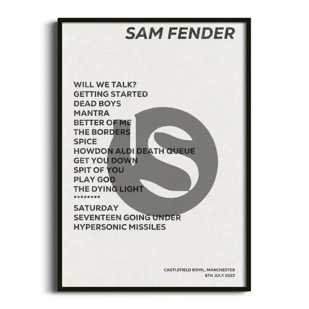 Sam Fender Manchester 6th July 2022 - Gig Setlist - Setlist