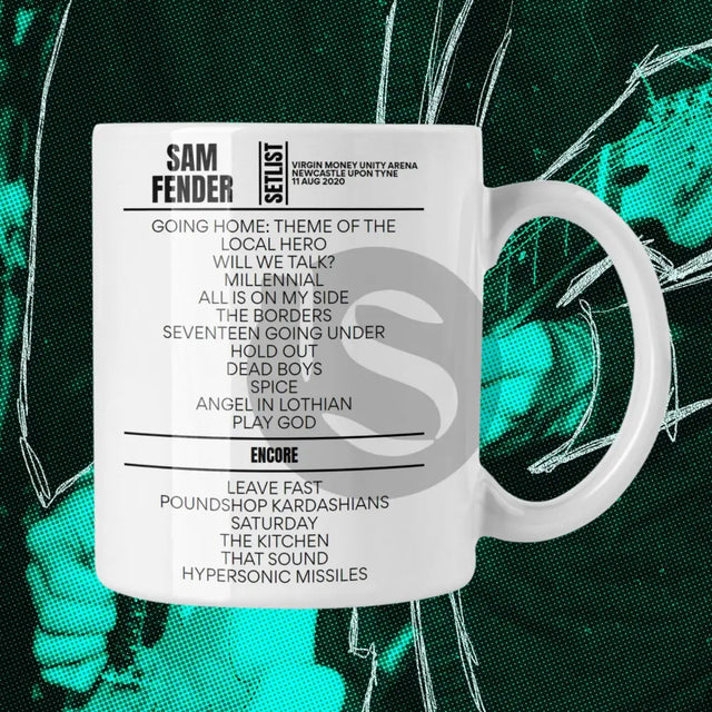 Sam Fender Newcastle upon Tyne August 11, 2020 Replica Setlist Mug - Setlist