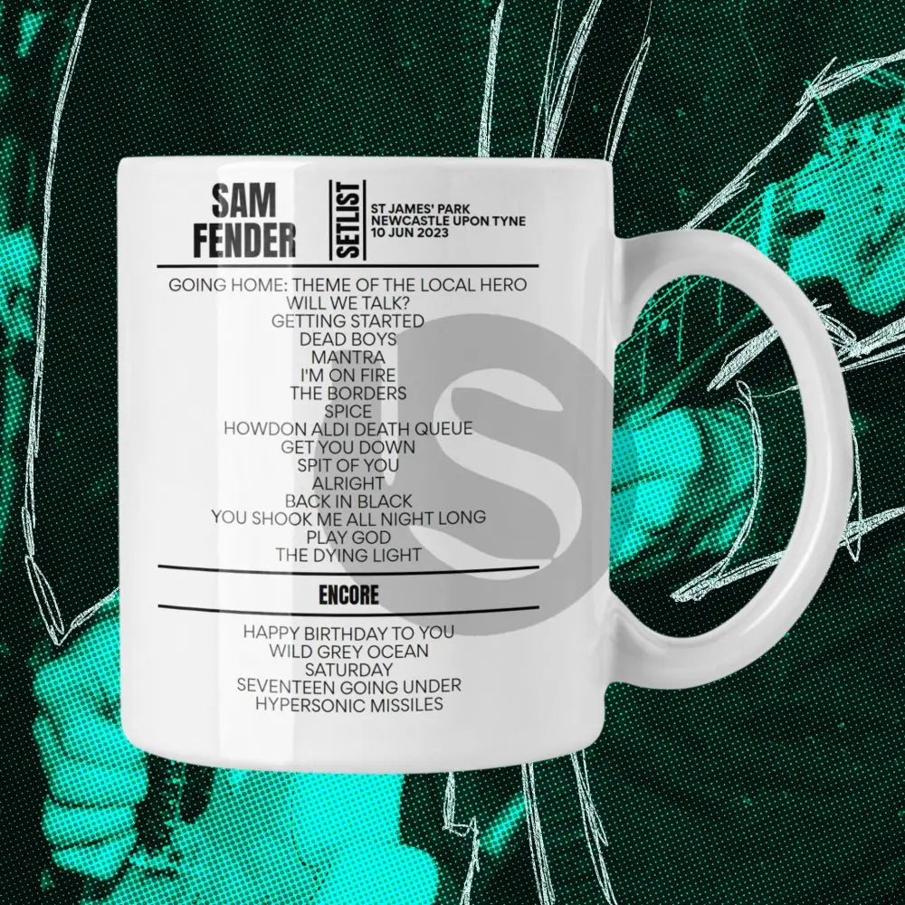 Sam Fender Newcastle upon Tyne June 10, 2023 Replica Setlist Mug - Setlist