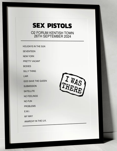 Sex Pistols 26th September 2024 O2 Forum Kentish Town London I Was There - Setlist