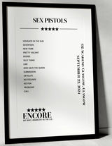 Sex Pistols September 22, 2024 O2 Academy Glasgow Glasgow Setlist Poster - Setlist