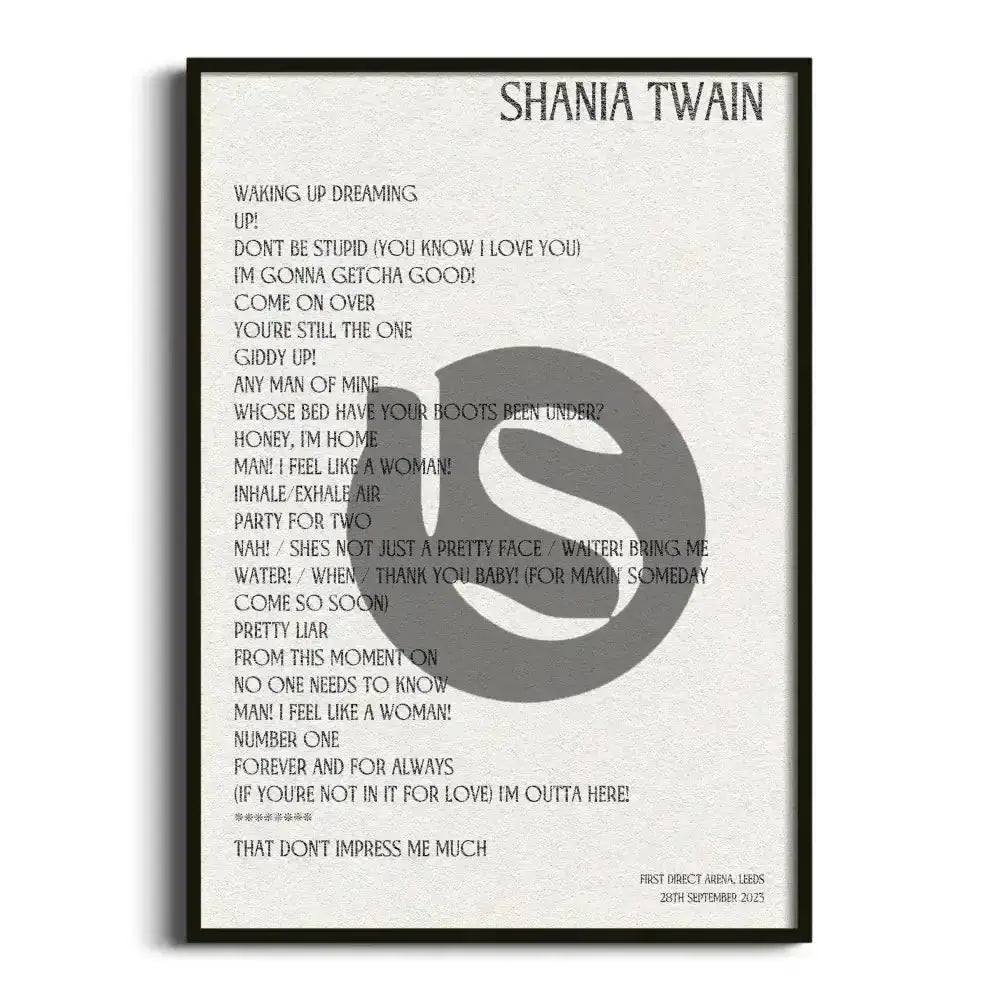 Shania Twain Leeds 28th September 2023 - Gig Setlist - Setlist