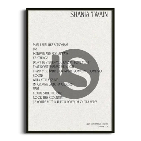 Shania Twain London 10th July 2003 - Gig Setlist - Setlist