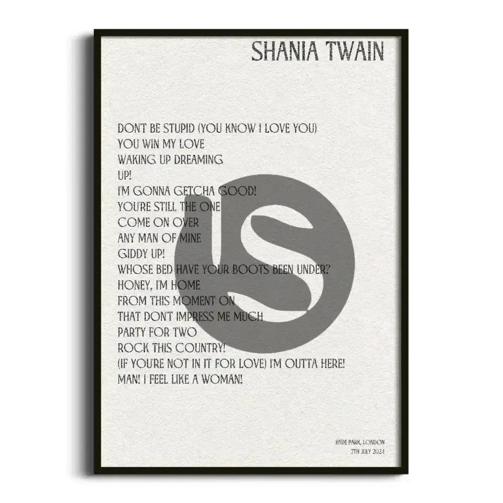 Shania Twain London 7th July 2024 - Gig Setlist - Setlist