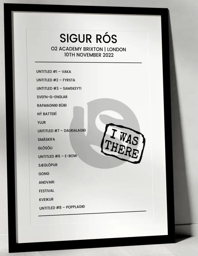 Sigur Rós 10th November 2022 O2 Academy Brixton London - Alternate - Setlist