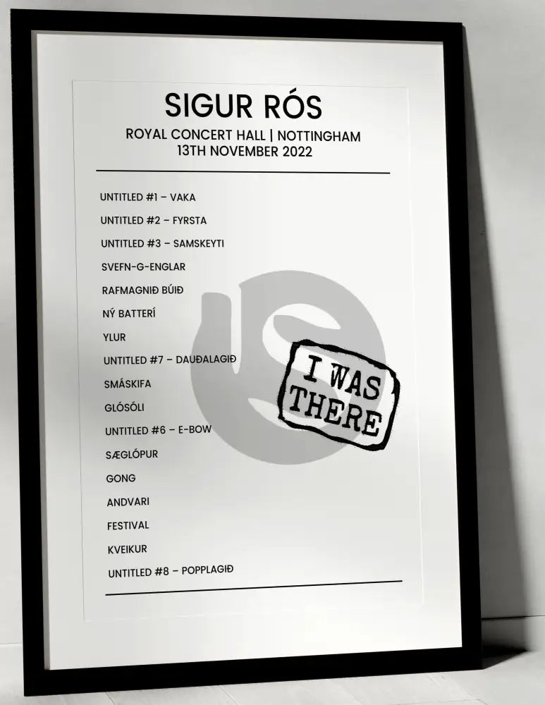 Sigur Rós 13th November 2022 Royal Concert Hall Nottingham - Alternate - Setlist