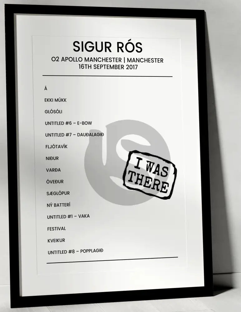 Sigur Rós 16th September 2017 O2 Apollo Manchester Manchester - Alternate - Setlist