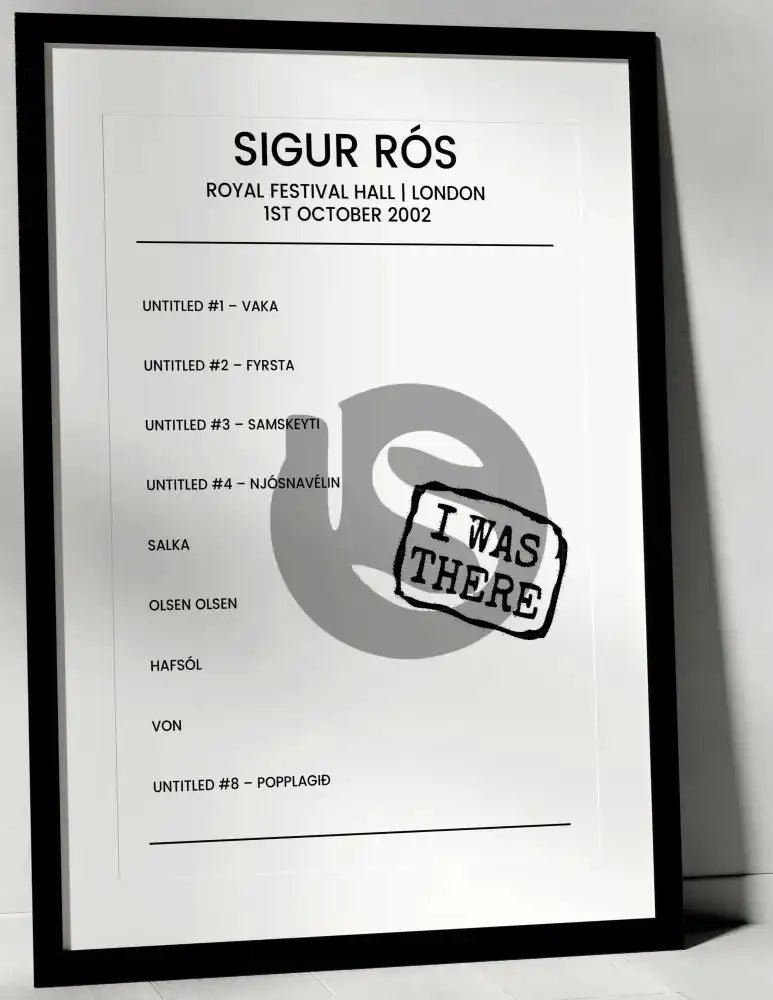 Sigur Rós 1st October 2002 Royal Festival Hall London - Alternate - Setlist