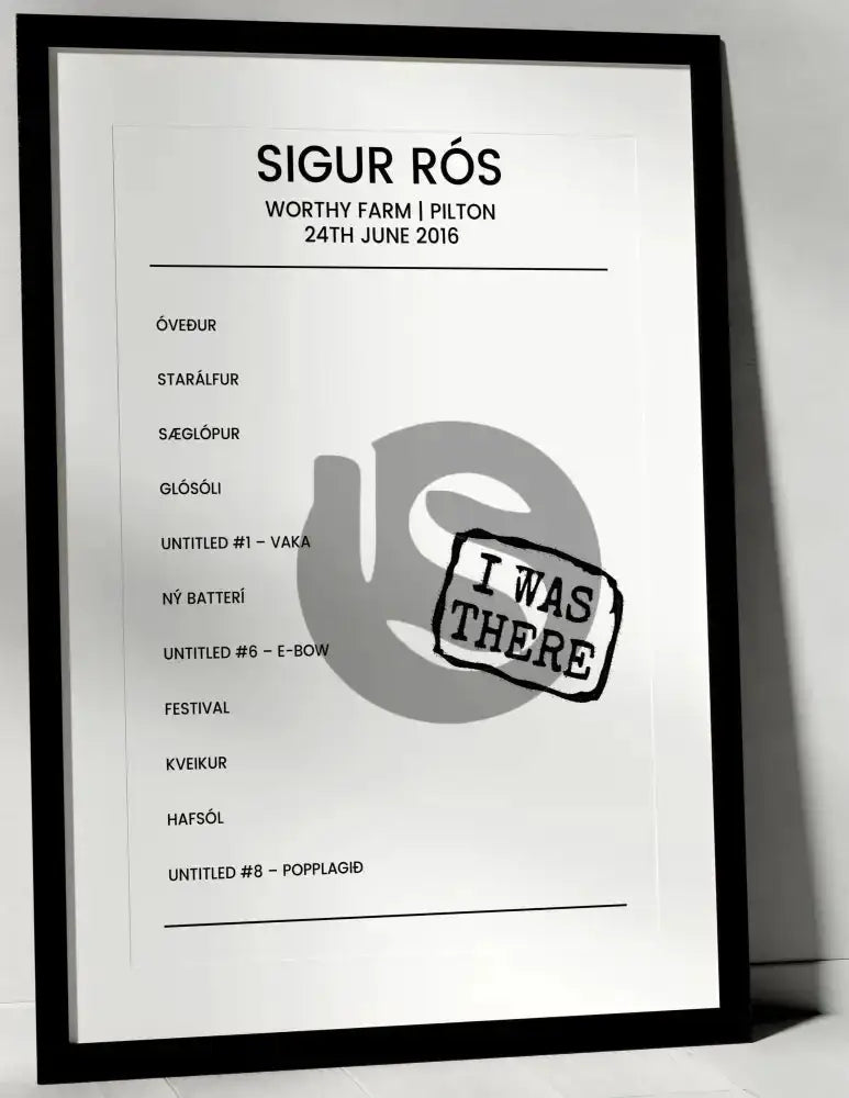 Sigur Rós 24th June 2016 Worthy Farm Pilton - Alternate - Setlist