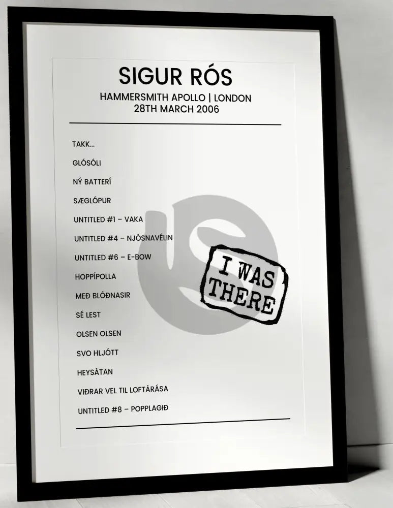 Sigur Rós 28th March 2006 Hammersmith Apollo London - Alternate - Setlist