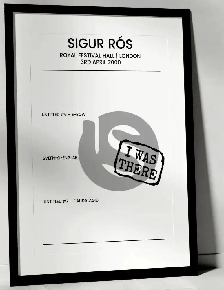 Sigur Rós 3rd April 2000 Royal Festival Hall London - Alternate - Setlist